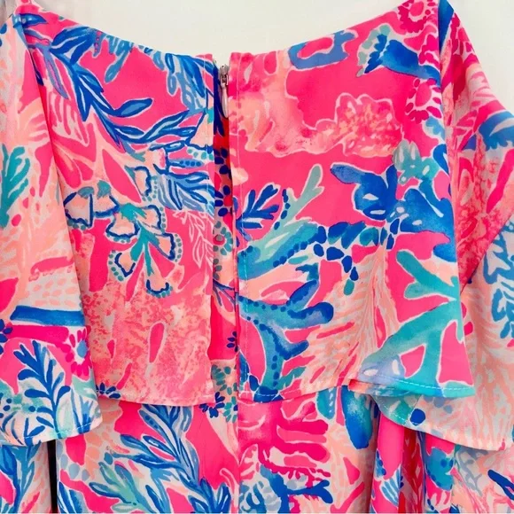 Lilly Pulitzer Lexi Mini Dress Light Paschia Pink Aquadesiac Coral Floral Medium - Picture 11 of 12